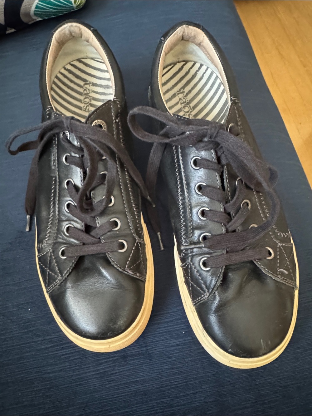 Taos Plim Soul Lux Black Leather Sneakers